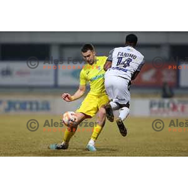 in action during Prva Liga Telemach 2022-2023 football match between Domzale and Koper in Domzale, Slovenia on March 4, 2023