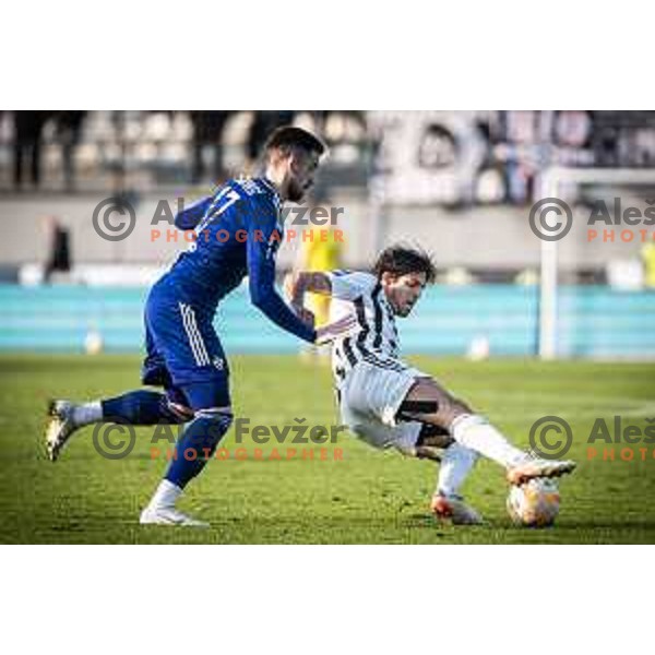 in action during Prva liga Telemach football match between Mura and Maribor in Fazanerija, Murska Sobota, Slovenia on March 5, 2023. Photo: Jure Banfi