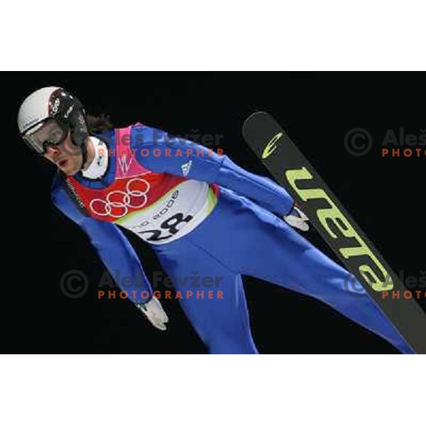 Primoz Peterka (SLO) at 90 m individual ski jumping event in Pragelato at Torino 2006 Winter Olympic games, Italy on February 12, 2006