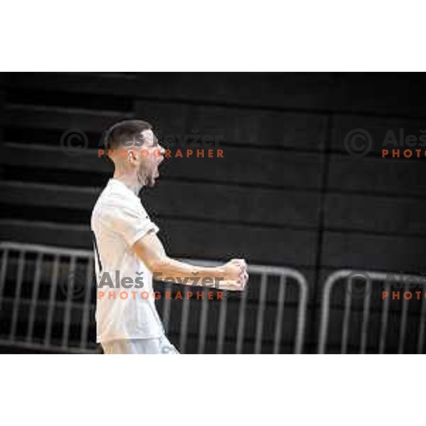 Ziga Ceh celebrating during Futsal World Cup 2024 qualification match between Slovenia and Kazakhstan in Dvorana Tabor, Maribor, Slovenia on March 8, 2023. Photo: Jure Banfi