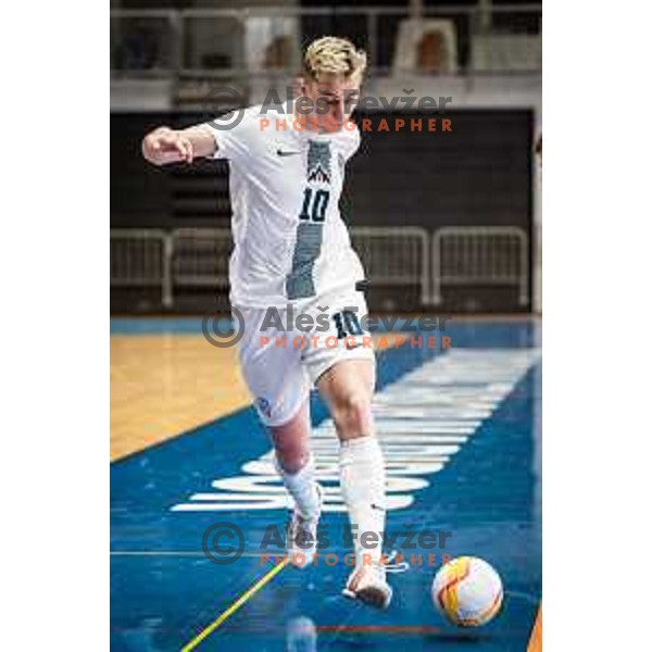 Zan Janez in action during Futsal World Cup 2024 qualification match between Slovenia and Kazakhstan in Dvorana Tabor, Maribor, Slovenia on March 8, 2023. Photo: Jure Banfi