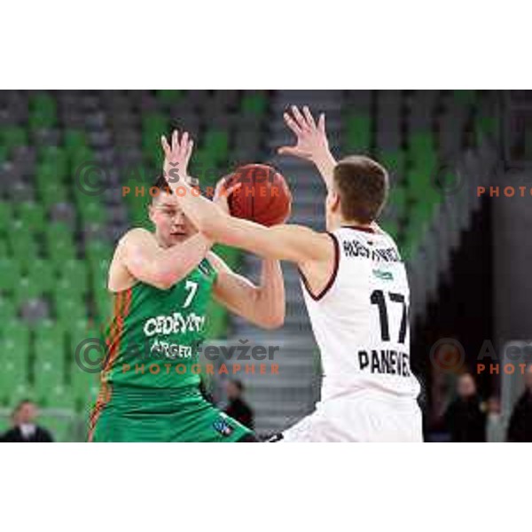 Amar Alibegovic in action during 7days EuroCup 2022-2023 regular season match between Cedevita Olimpija (SLO) and 7Bet Lietkabelis (LIT) in Stozice Arena, Ljubljana, Slovenia on March 8, 2023