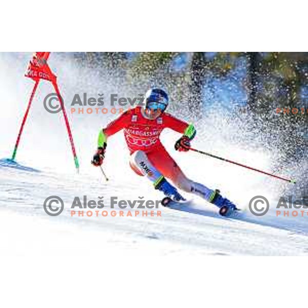 Marco Odermatt (SUI) skies in first run of AUDI FIS Ski World Cup Giant Slalom for 62.Vitranc Cup, Kranjska Gora, Slovenia on March 11, 2023