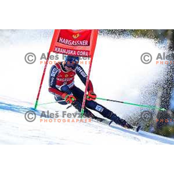 Henrik Kristoffersen (NOR) skies in first run of AUDI FIS Ski World Cup Giant Slalom for 62.Vitranc Cup, Kranjska Gora, Slovenia on March 11, 2023