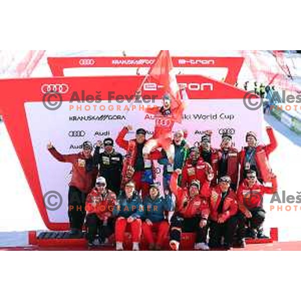 Marco Odermatt (SUI), winner of AUDI FIS Ski World Cup Giant Slalom for 62.Vitranc Cup, Kranjska Gora, Slovenia on March 11, 2023