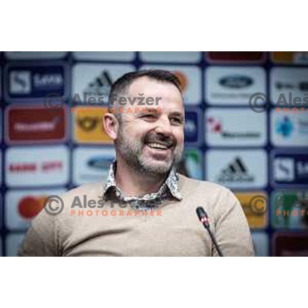 Dusan Kosic, head coach of Tabor at the press conference during Prva liga Telekom football match between Maribor and Tabor in Ljudski vrt, Maribor, Slovenia on March 11, 2023. Photo: Jure Banfi