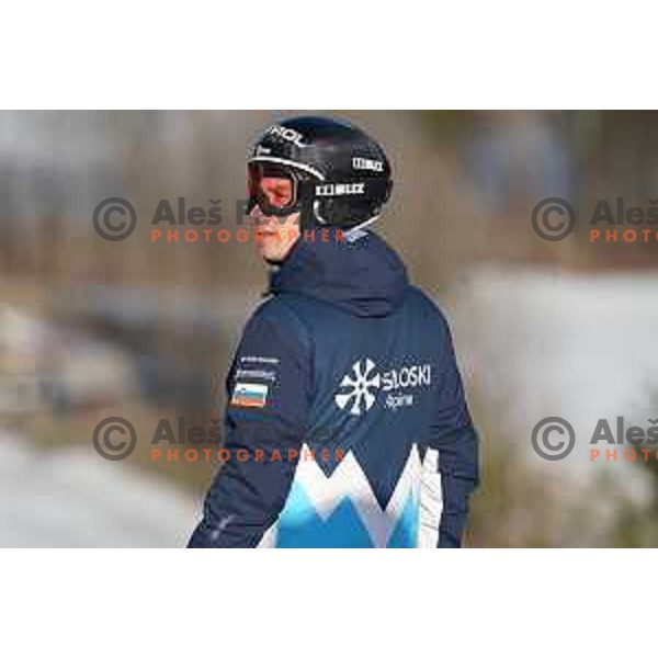 Zan Kranjec (SLO) during course inspection of AUDI FIS Ski World Cup Giant Slalom for 62.Vitranc Cup, Kranjska Gora, Slovenia on March 12, 2023