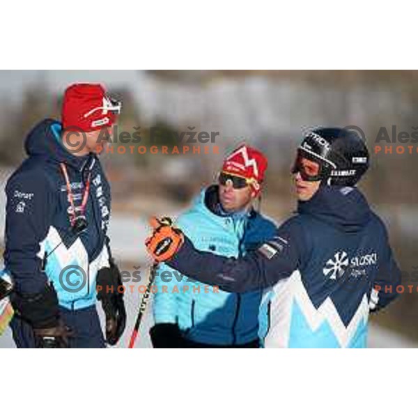 Zan Kranjec (SLO) during course inspection of AUDI FIS Ski World Cup Giant Slalom for 62.Vitranc Cup, Kranjska Gora, Slovenia on March 12, 2023