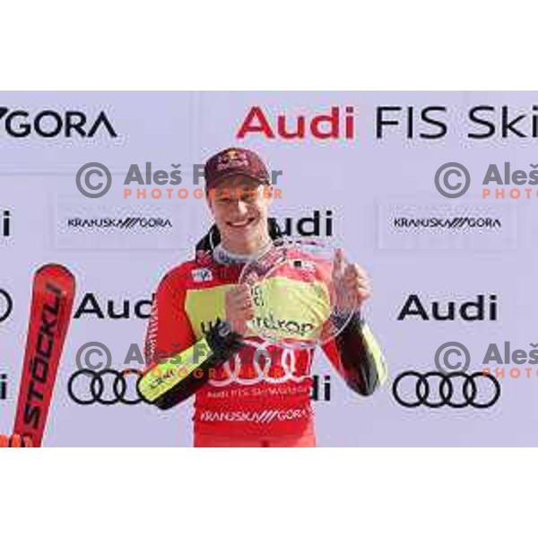 Marco Odermatt (SUI), winner of AUDI FIS Ski World Cup Giant Slalom for 62.Vitranc Cup, Kranjska Gora, Slovenia on March 12, 2023