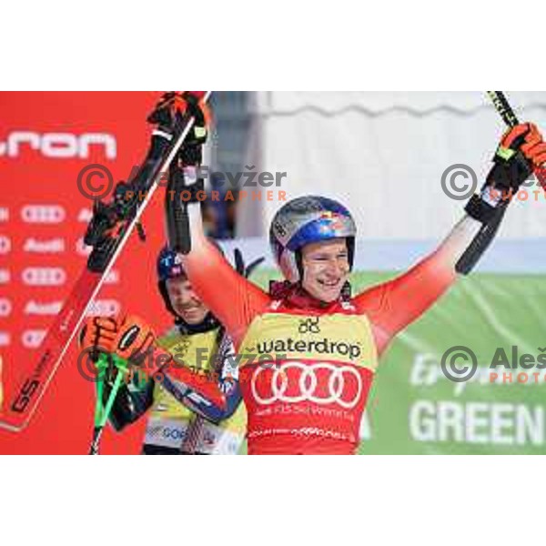 Marco Odermatt (SUI), winner of AUDI FIS Ski World Cup Giant Slalom for 62.Vitranc Cup, Kranjska Gora, Slovenia on March 12, 2023