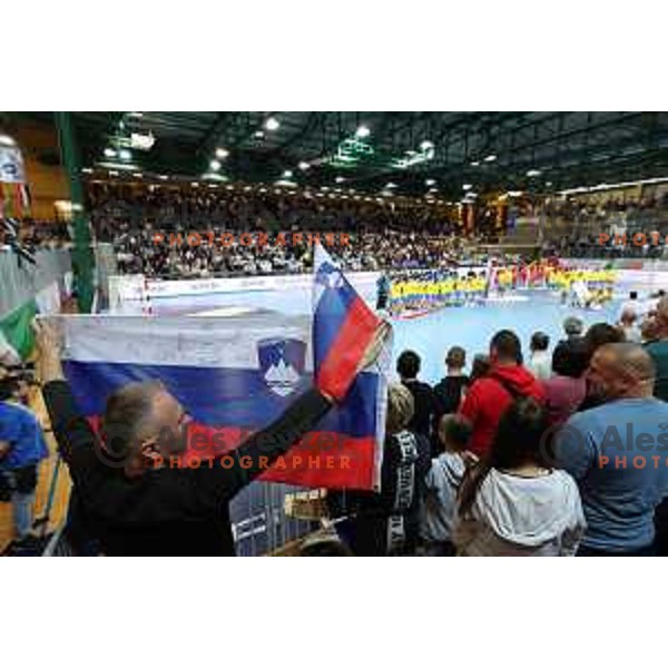 In action during Men\'s Euro 2024 Qualifiers handball match between Slovenia and Montenegro in Koper, Slovenia on March 12, 2023