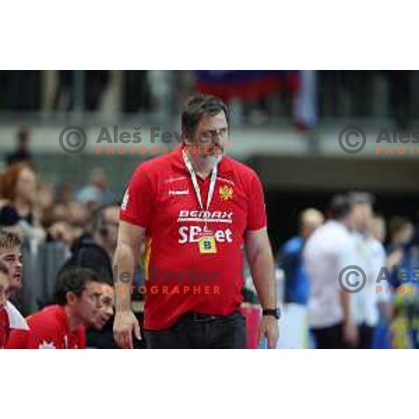 In action during Men\'s Euro 2024 Qualifiers handball match between Slovenia and Montenegro in Koper, Slovenia on March 12, 2023