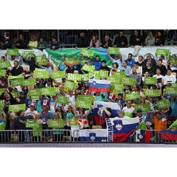 In action during Men\'s Euro 2024 Qualifiers handball match between Slovenia and Montenegro in Koper, Slovenia on March 12, 2023