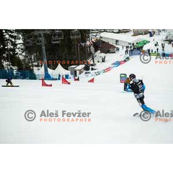 at FIS Snowboard World Cup Parallel Giant Slalom at Rogla Ski resort, Slovenia on March 15, 2023