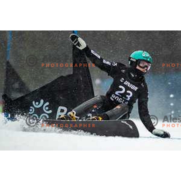 Gloria Kotnik competes at FIS Snowboard World Cup Parallel Giant Slalom at Rogla Ski resort, Slovenia on March 15, 2023