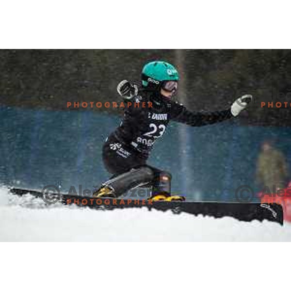 Gloria Kotnik competes at FIS Snowboard World Cup Parallel Giant Slalom at Rogla Ski resort, Slovenia on March 15, 2023