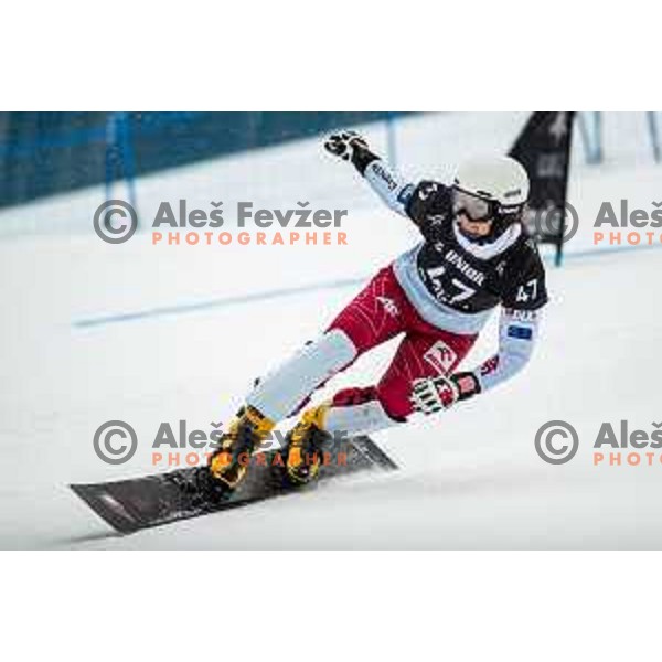 at FIS Snowboard World Cup Parallel Giant Slalom at Rogla Ski resort, Slovenia on March 15, 2023