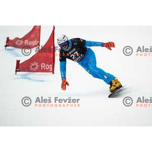 at FIS Snowboard World Cup Parallel Giant Slalom at Rogla Ski resort, Slovenia on March 15, 2023