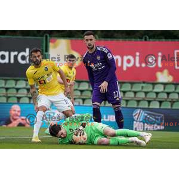 Arnel Jakupovic in action during Prva Liga Telemach 2022-2023 football match between Bravo and Maribor in Ljubljana, Slovenia on March 15, 2023