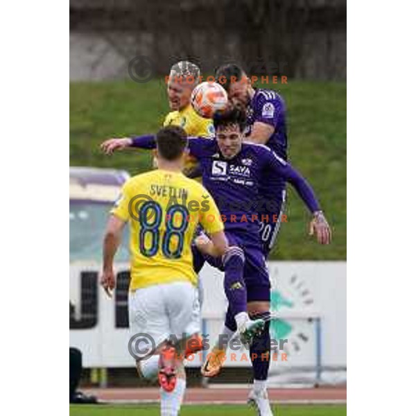 in action during Prva Liga Telemach 2022-2023 football match between Bravo and Maribor in Ljubljana, Slovenia on March 15, 2023