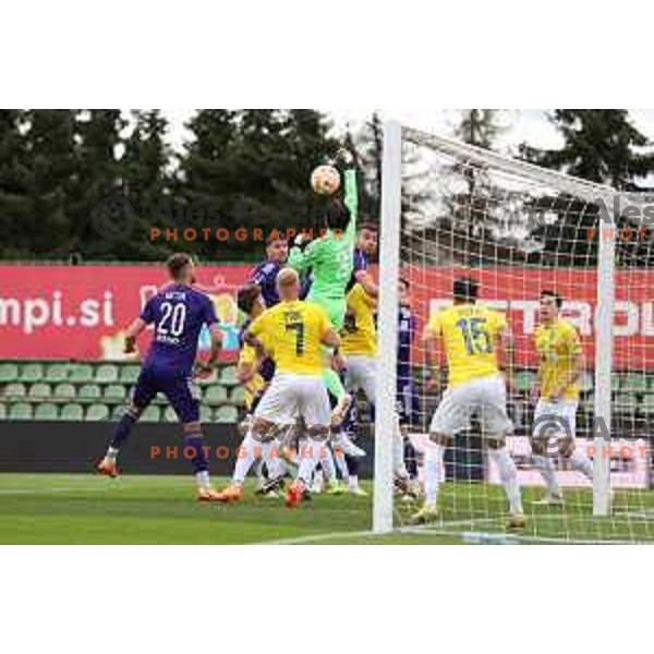 in action during Prva Liga Telemach 2022-2023 football match between Bravo and Maribor in Ljubljana, Slovenia on March 15, 2023