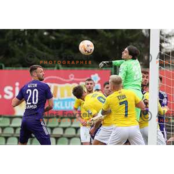 in action during Prva Liga Telemach 2022-2023 football match between Bravo and Maribor in Ljubljana, Slovenia on March 15, 2023