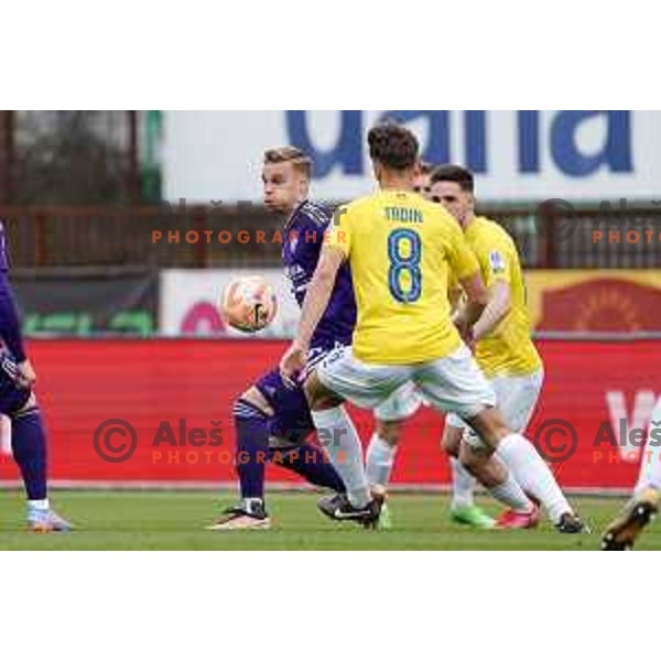 in action during Prva Liga Telemach 2022-2023 football match between Bravo and Maribor in Ljubljana, Slovenia on March 15, 2023