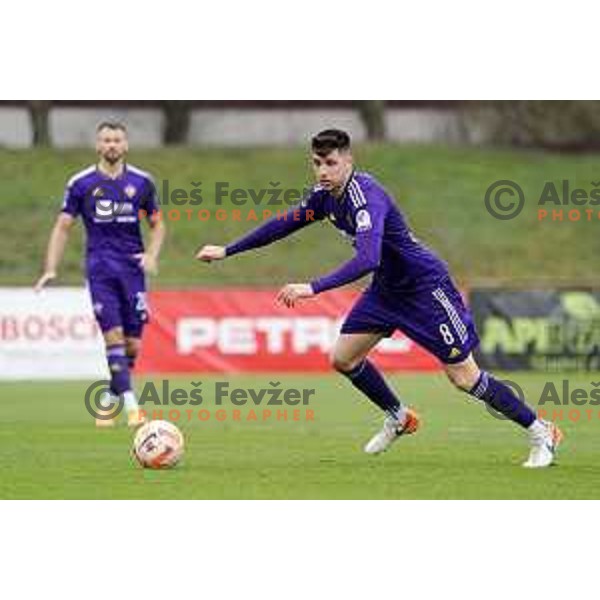 in action during Prva Liga Telemach 2022-2023 football match between Bravo and Maribor in Ljubljana, Slovenia on March 15, 2023