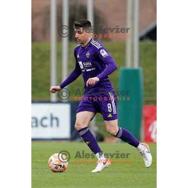 in action during Prva Liga Telemach 2022-2023 football match between Bravo and Maribor in Ljubljana, Slovenia on March 15, 2023