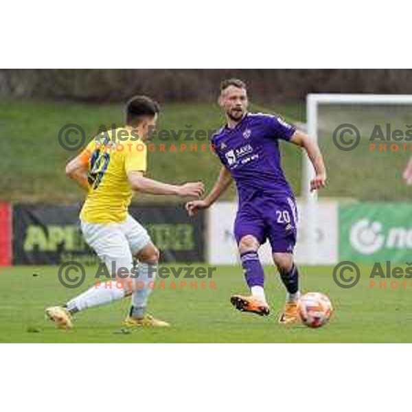 in action during Prva Liga Telemach 2022-2023 football match between Bravo and Maribor in Ljubljana, Slovenia on March 15, 2023