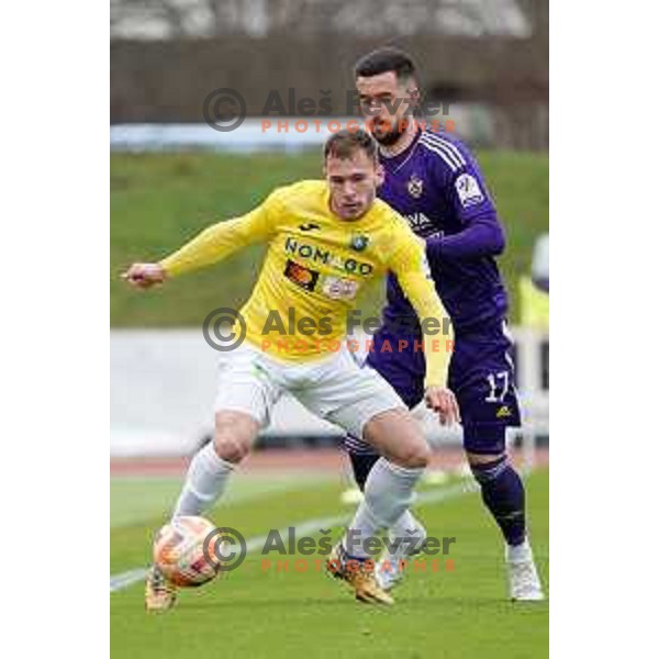 in action during Prva Liga Telemach 2022-2023 football match between Bravo and Maribor in Ljubljana, Slovenia on March 15, 2023