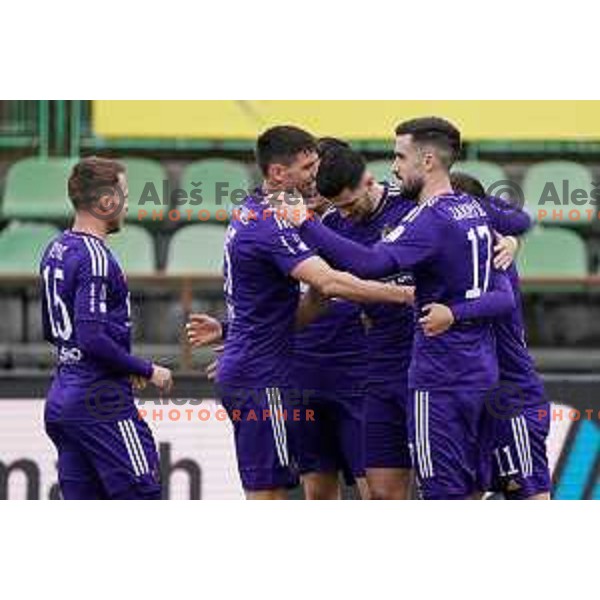 in action during Prva Liga Telemach 2022-2023 football match between Bravo and Maribor in Ljubljana, Slovenia on March 15, 2023