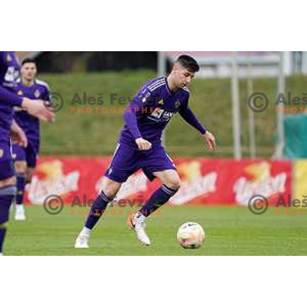 in action during Prva Liga Telemach 2022-2023 football match between Bravo and Maribor in Ljubljana, Slovenia on March 15, 2023