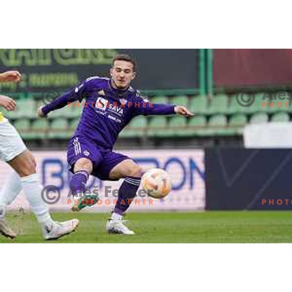 in action during Prva Liga Telemach 2022-2023 football match between Bravo and Maribor in Ljubljana, Slovenia on March 15, 2023