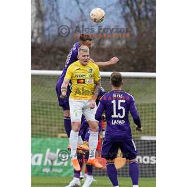 in action during Prva Liga Telemach 2022-2023 football match between Bravo and Maribor in Ljubljana, Slovenia on March 15, 2023