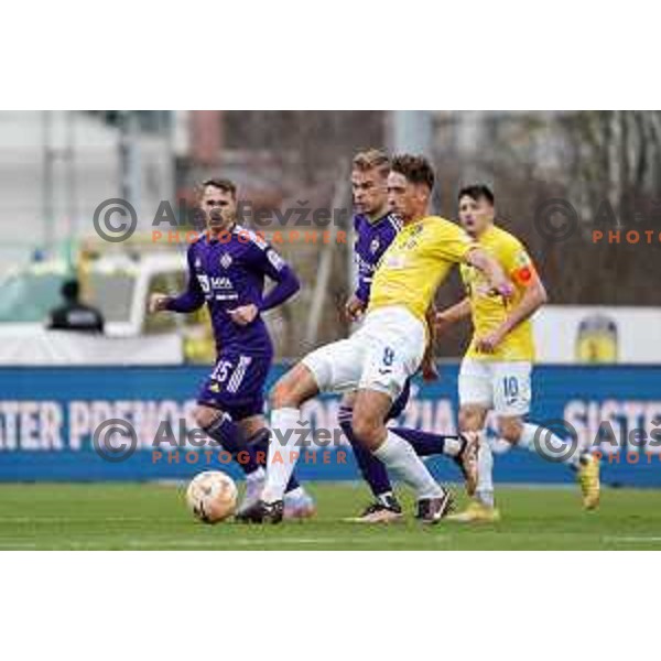 in action during Prva Liga Telemach 2022-2023 football match between Bravo and Maribor in Ljubljana, Slovenia on March 15, 2023