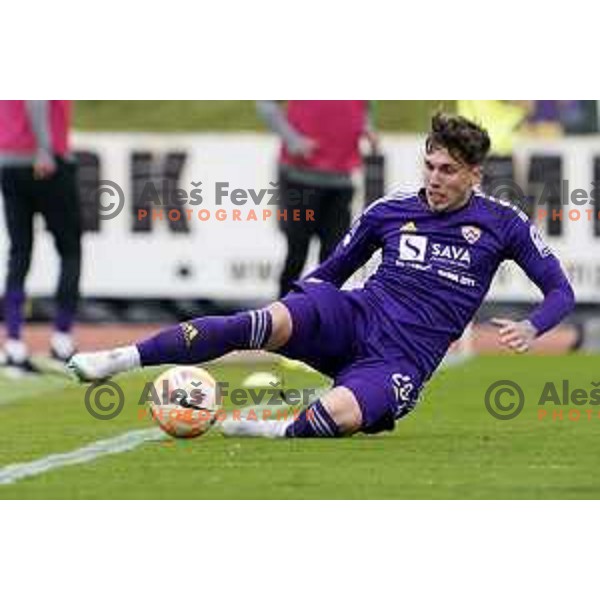 in action during Prva Liga Telemach 2022-2023 football match between Bravo and Maribor in Ljubljana, Slovenia on March 15, 2023