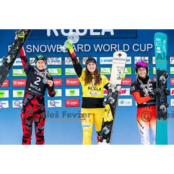 Ramona Hofmeister, winner of FIS Snowboard World Cup Parallel Giant Slalom at Rogla Ski resort, Slovenia on March 15, 2023