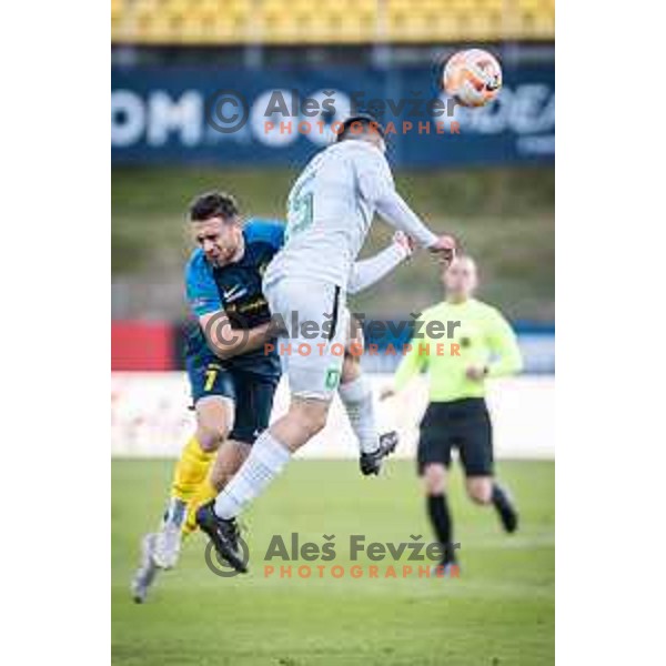 in action during Prva liga Telekom football match between Celje and Olimpija in Arena z’dezele, Celje, Slovenia on March 15, 2023. Photo: Jure Banfi