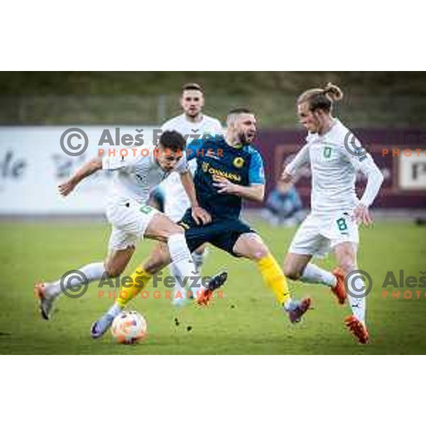 in action during Prva liga Telekom football match between Celje and Olimpija in Arena z’dezele, Celje, Slovenia on March 15, 2023. Photo: Jure Banfi