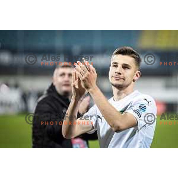 in action during Prva liga Telekom football match between Celje and Olimpija in Arena z’dezele, Celje, Slovenia on March 15, 2023. Photo: Jure Banfi