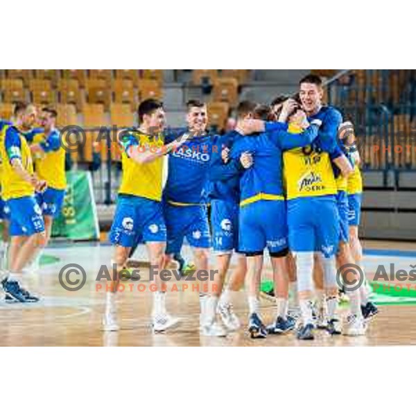 CPL players after Slovenian cup handball match between Celje Pivovarna Lasko and Gorenje Velenje in Arena Zlatorog, Celje, Slovenia on March 15, 2023