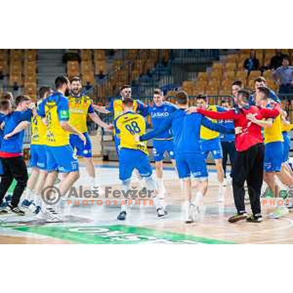 CPL players after Slovenian cup handball match between Celje Pivovarna Lasko and Gorenje Velenje in Arena Zlatorog, Celje, Slovenia on March 15, 2023