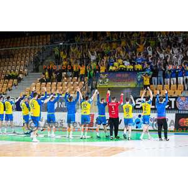 CPL players after Slovenian cup handball match between Celje Pivovarna Lasko and Gorenje Velenje in Arena Zlatorog, Celje, Slovenia on March 15, 2023