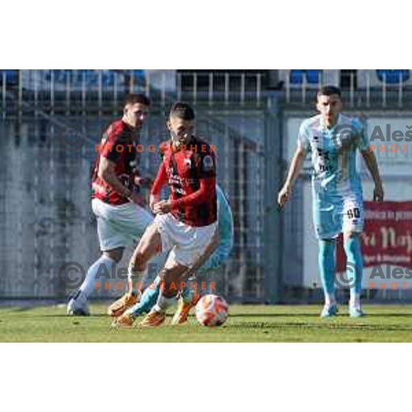 in action during Prva Liga Telemach 2022-2023 football match between Tabor Sezana and Gorica in Sezana on March 16, 2023