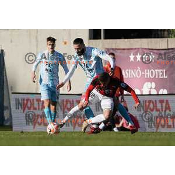 in action during Prva Liga Telemach 2022-2023 football match between Tabor Sezana and Gorica in Sezana on March 16, 2023