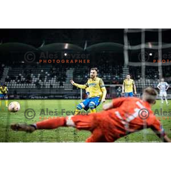 Maks Barisic in action during Prva liga Telemach football match between Mura and Koper in Fazanerija, Murska Sobota, Slovenia on March 16, 2023. Photo: Jure Banfi