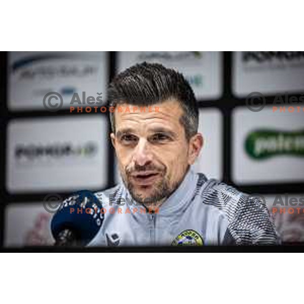 Zoran Zeljko, head coach of Koper at the press conference during Prva liga Telemach football match between Mura and Koper in Fazanerija, Murska Sobota, Slovenia on March 16, 2023. Photo: Jure Banfi