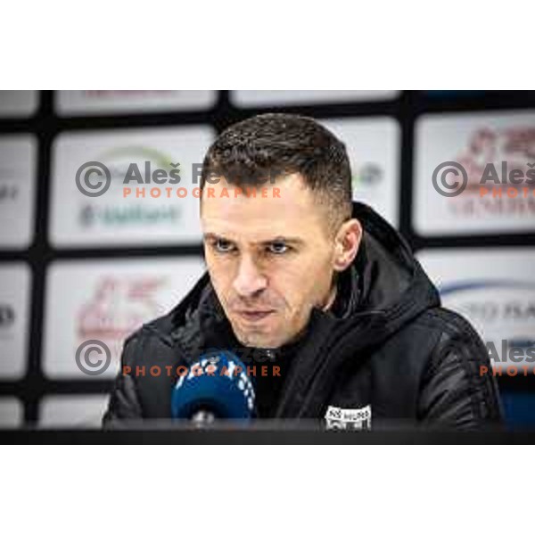 Dejan Grabic, head coach of Mura at the press conference during Prva liga Telemach football match between Mura and Koper in Fazanerija, Murska Sobota, Slovenia on March 16, 2023. Photo: Jure Banfi