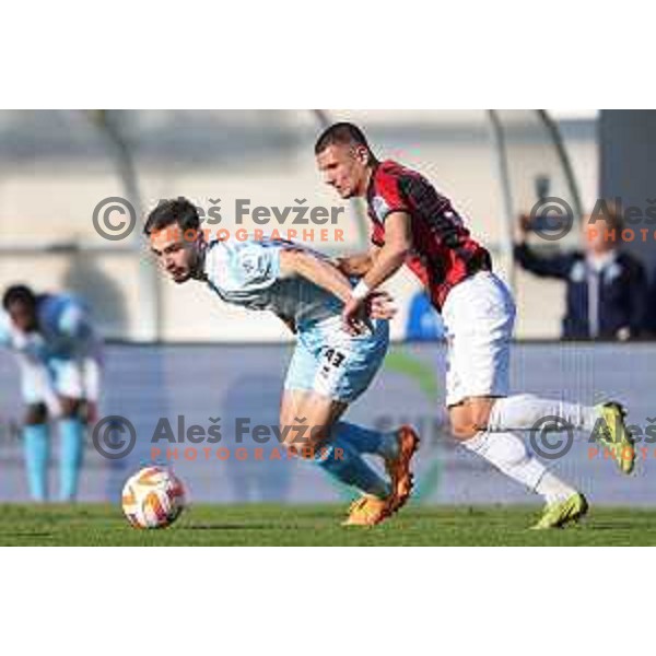 Darko Hrka and Jakoslav Stankovic in action during Prva Liga Telemach 2022-2023 football match between Tabor Sezana and Gorica in Sezana on March 16, 2023